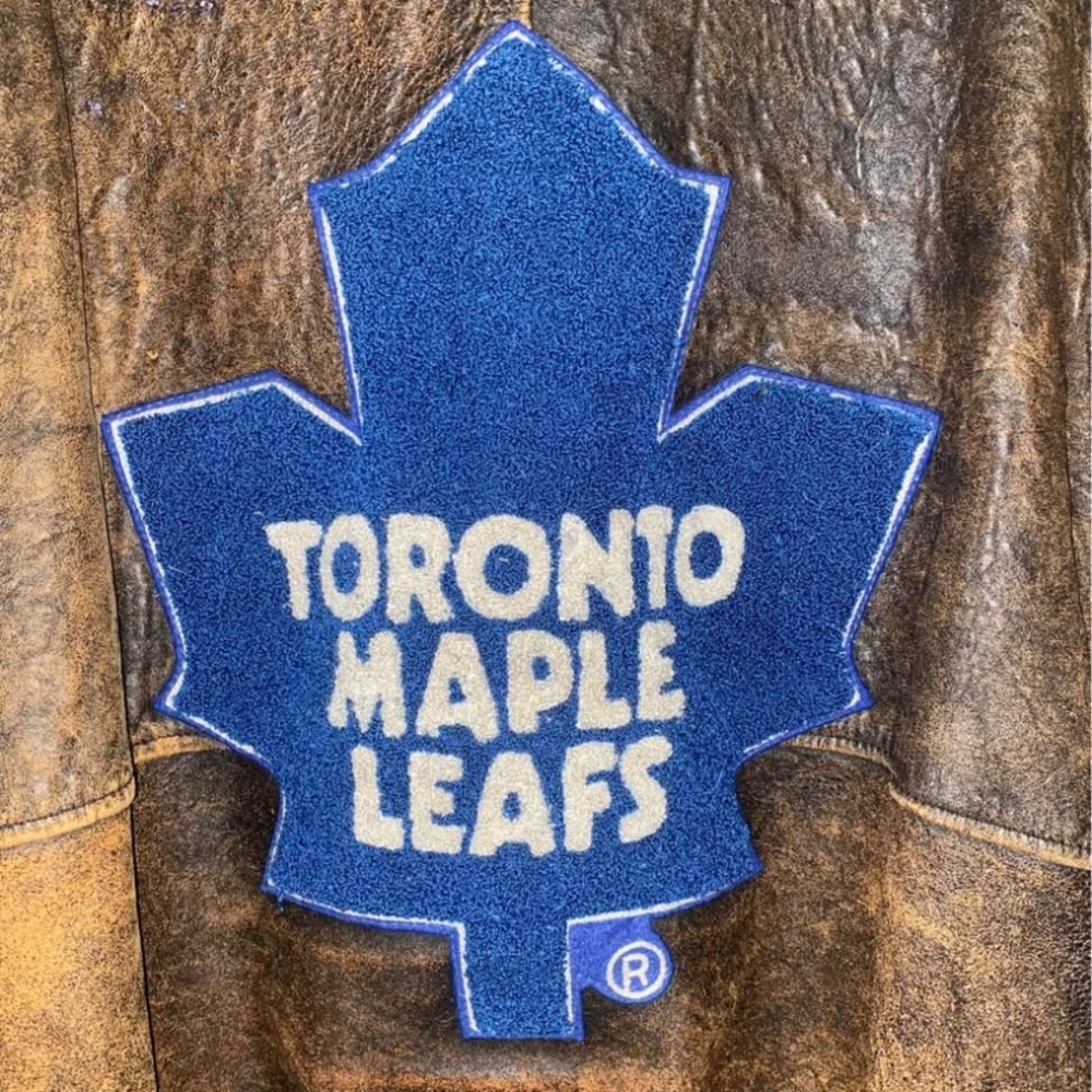 Vintage patina leather Starter NHL Varsity Jacket - Picture 6 of 9